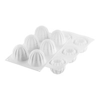 Silikomart Curve Supernova 6 Compartment White Silicone Baking Mold - 2 1/2" x 2 3/16" Cavities CURVE SUPERNOVA