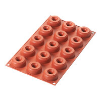 Silikomart 15-Compartment Mini Donut Silicone Baking Mold - 1 3/4" x 3/4" Cavities SF171