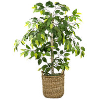 LCG Sales 4' Artificial Ficus Tree in Basket with Handles