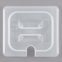 Cambro 60PPCHN190 1/6 Size Translucent Polypropylene Handled Lid with Spoon Notch