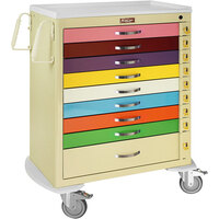 Harloff M-Series 36 3/4" x 22" x 43 3/4" 9-Drawer Steel Pediatric Crash Cart with Breakaway Locks MDS3030B09PED