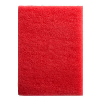 Lavex Basics 14" x 20" Red Buffing Floor Machine Pad - 5/Case