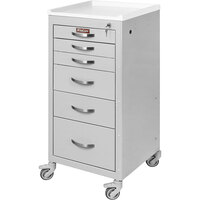 Harloff M-Series 18" x 18" x 40 3/4" 6-Drawer Steel Medical Procedure Cart with Key Lock M3DS1830K06