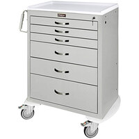 Harloff M-Series 36 3/4" x 22" x 43 3/4" 6-Drawer Steel Anesthesia Cart with Key Lock MDS3030K06