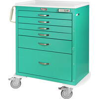 Harloff M-Series 36 3/4" x 22" x 43 3/4" 6-Drawer Steel Medical Procedure Cart with E-Lock MDS3030E16