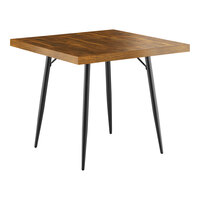 Lancaster Table & Seating Mid-Century 36" x 36" Standard Height Butcher Block Table with Vintage Finish