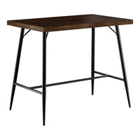 Lancaster Table & Seating Mid-Century 30" x 48" Bar Height Butcher Block Table with Espresso Finish