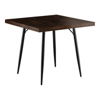 Lancaster Table & Seating Mid-Century 36" x 36" Standard Height Butcher Block Table with Espresso Finish