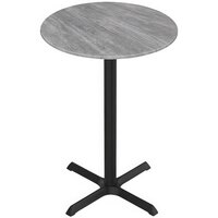 Holland Bar Stool EuroSlim 36" Round Greystone Indoor / Outdoor Bar Height Table with Cross Base
