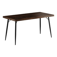 Lancaster Table & Seating Mid-Century 30" x 60" Standard Height Butcher Block Table with Espresso Finish