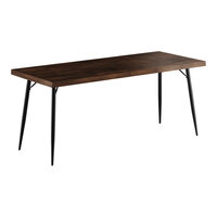 Lancaster Table & Seating Mid-Century 30" x 72" Standard Height Butcher Block Table with Espresso Finish