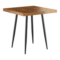 Lancaster Table & Seating Mid-Century 30" x 30" Standard Height Butcher Block Table with Vintage Finish