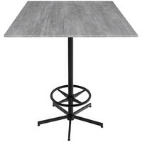 Holland Bar Stool EuroSlim 32" x 32" Greystone Indoor / Outdoor Bar Height Table with Foot Rest Base