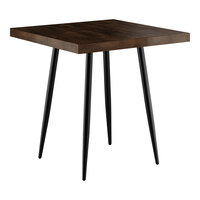 Lancaster Table & Seating Mid-Century 30" x 30" Standard Height Butcher Block Table with Espresso Finish