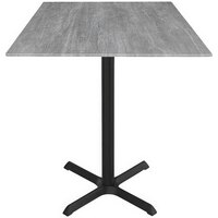 Holland Bar Stool EuroSlim 36" x 36" Greystone Indoor / Outdoor Bar Height Table with Cross Base