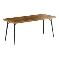 Lancaster Table & Seating Mid-Century 30" x 72" Standard Height Butcher Block Table with Vintage Finish