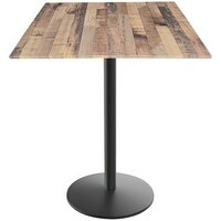 Holland Bar Stool EuroSlim 32" x 32" Rustic Wood Indoor / Outdoor Bar Height Table with Round Base