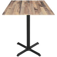 Holland Bar Stool EuroSlim 32" x 32" Rustic Wood Indoor / Outdoor Bar Height Table with Cross Base