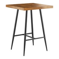 Lancaster Table & Seating Mid-Century 30" x 30" Bar Height Butcher Block Table with Vintage Finish