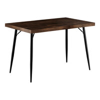 Lancaster Table & Seating Mid-Century 30" x 48" Standard Height Butcher Block Table with Espresso Finish