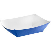 #200 2 lb. Solid Blue Paper Food Tray - 1000/Case