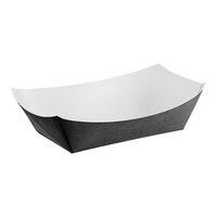 #100 1 lb. Solid Black Paper Food Tray - 1000/Case