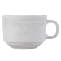 CAC RSV-1-S Roosevelt 8 oz. Super White Stackable Porcelain Mug - 36/Case