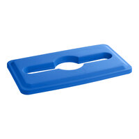 Lavex Pro Blue Slim Rectangular Mixed Recycling Bin Lid