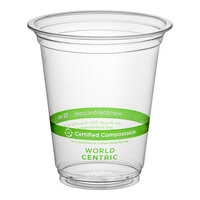 World Centric 12 oz. PLA Plastic Compostable Cold Cup - 1000/Case