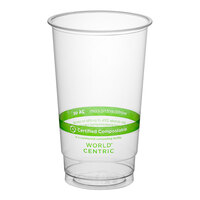 World Centric 24 oz. PLA Plastic Compostable Cold Cup - 1000/Case