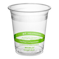 World Centric 7 oz. PLA Plastic Compostable Cold Cup - 2,000/Case