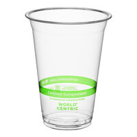 World Centric 16 oz. PLA Plastic Compostable Cold Cup - 1000/Case