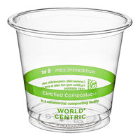 World Centric 6 oz. PLA Plastic Compostable Cold Cup - 2000/Case