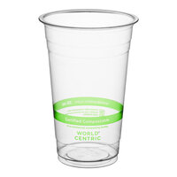 World Centric 20 oz. PLA Plastic Compostable Cold Cup - 1,000/Case