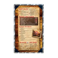 Menu Solutions ALSIN814-PIX Alumitique 8 1/2" x 14" Single Panel Swirl Aluminum Menu Board with Picture Corners