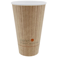 Stalk Market Planet+ 16 oz. PLA-Coated Kraft Compostable Double Wall Paper Hot Cup - 600/Case