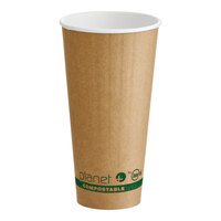 Stalk Market Planet+ 20 oz. PLA-Coated Kraft Compostable Double Wall Paper Hot Cup - 600/Case