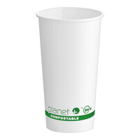 Stalk Market Planet+ 20 oz. PLA-Coated White Compostable Paper Hot Cup - 500/Case