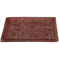 Rosseto Kalderon Foglia 12" Square Red Glass Platter - 2/Set