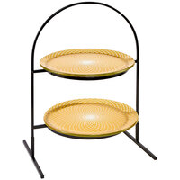 Rosseto Kalderon Spiro 2 Level Round Display Stand with 13" Round Gold Glass Platters