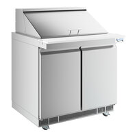Avantco ZPT-36-FB-M-HC 36" 2 Door Front Breathing Mega Top Refrigerated Sandwich Prep Table