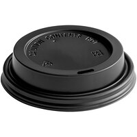 Choice Black Hot Paper Cup Travel Lid for 10-24 oz. Standard Cups and 8 oz. Squat Cups - 1,000/Case