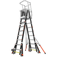 Little Giant 8' - 14' Type 1AA Fiberglass Adjustable Safety Cage with Wheel Lift 18515-240 - 375 lb. Capacity