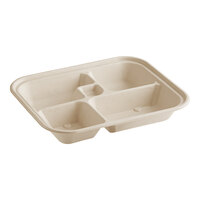 World Centric No PFAS Added 5-Compartment Compostable Fiber Bento Box - 300/Case