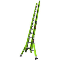 Little Giant HyperLite SumoStance 32' Type 1A Green Fiberglass Extension Ladder with Wall Pads 18832-280 - 300 lb. Capacity
