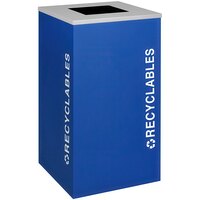 Ex-Cell Kaiser Kaleidoscope Collection RC-KDSQ-R TR-RYX 24 Gallon Royal Blue Texture Square Indoor Recycling Receptacle