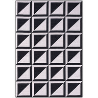 Abani Parker Collection 7' 9" x 10' 2" Cream / Black Contemporary Geometric High-Contrast Squares Area Rug