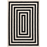 Abani Casa Collection 5' 3" x 7' 6" Black / Cream Contemporary Rectangular Area Rug