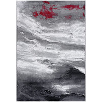 Abani Arto Collection 5' 3" x 7' 6" Gray / Red Contemporary Marble Area Rug