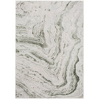 Abani Atlas Collection Green / Gray Contemporary Abstract Marble Area Rug